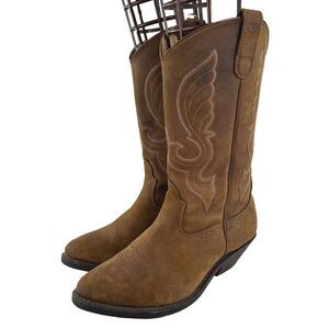 Shyanne Women's Donna Embroidered Leather Western Boots US 8 R-Toe Brown Cowgirl